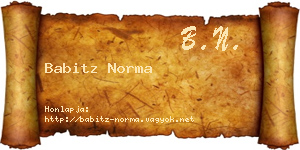 Babitz Norma névjegykártya